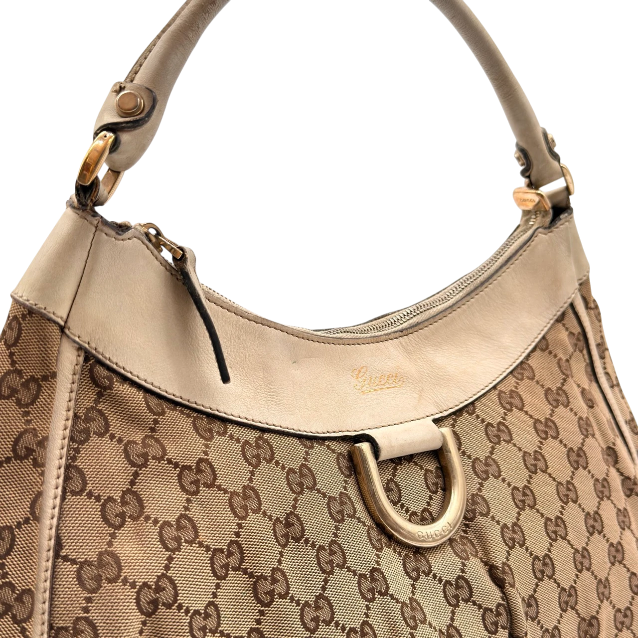 Gucci Schultertasche D-Ring large monogram beige