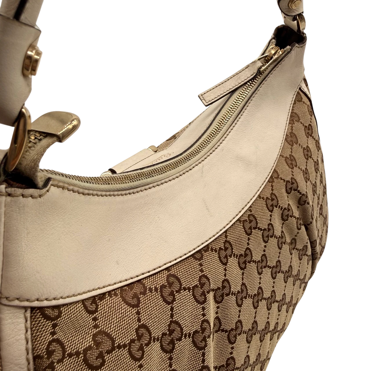 Gucci Schultertasche D-Ring large monogram beige