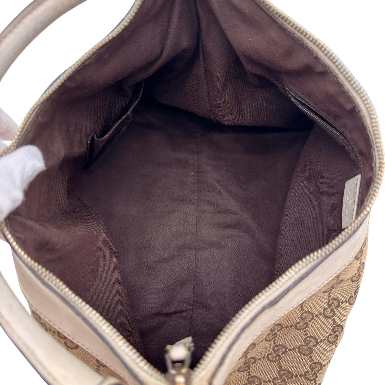 Gucci Schultertasche D-Ring large monogram beige
