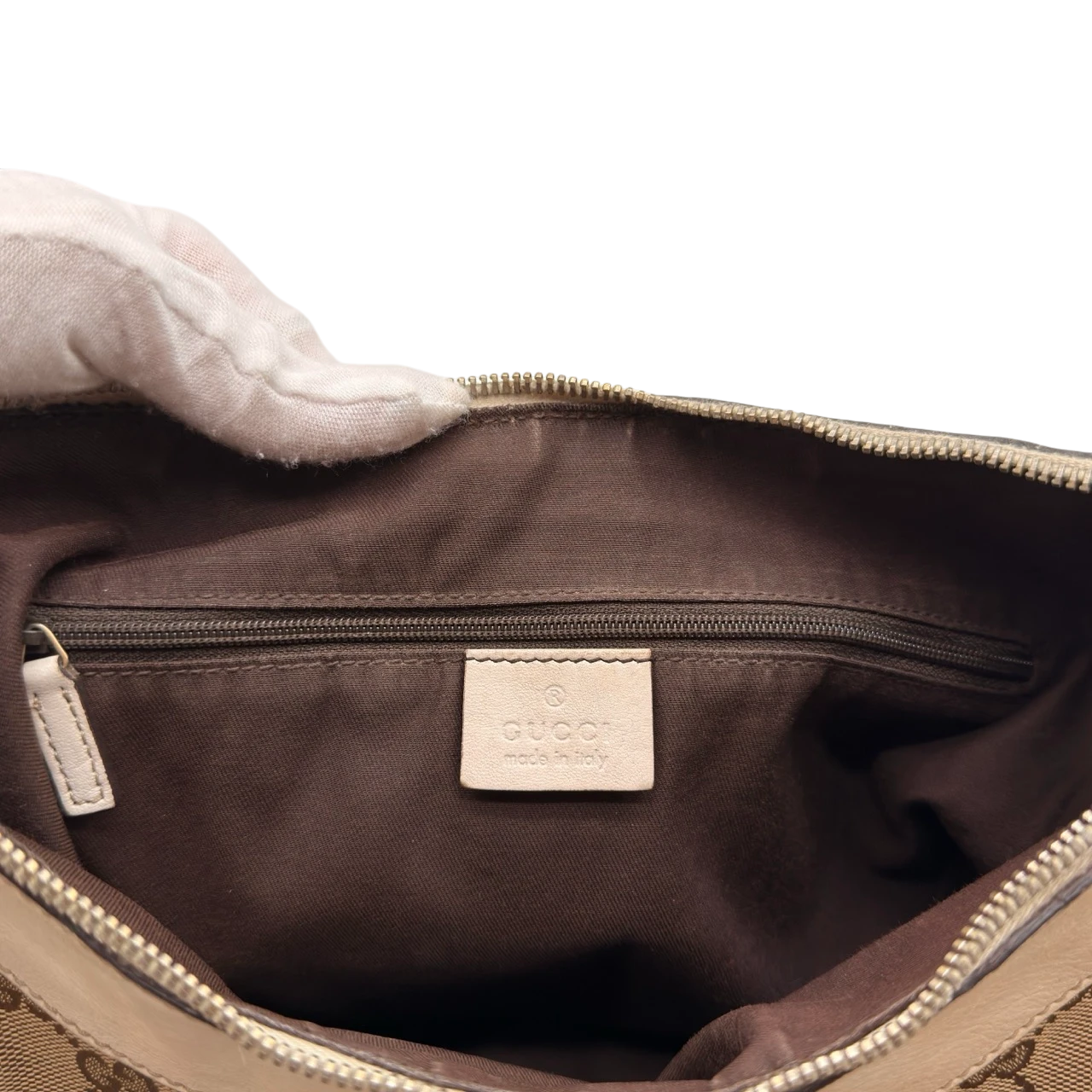 Gucci Schultertasche D-Ring large monogram beige