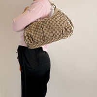 Gucci Schultertasche D-Ring large monogram beige
