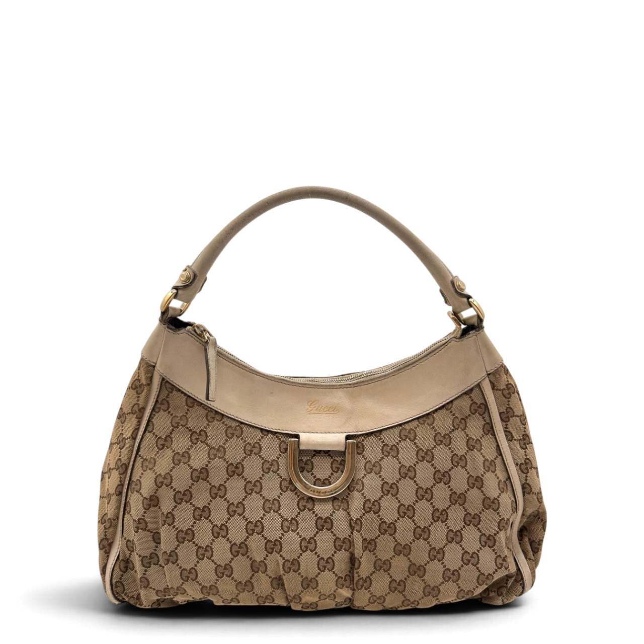 Gucci Schultertasche D-Ring large monogram beige