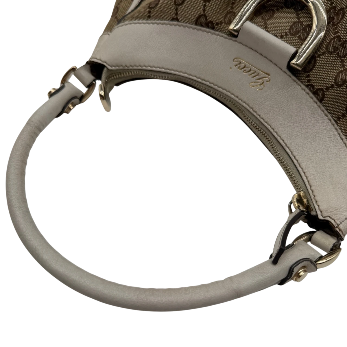 Gucci Schultertasche D-Ring monogram beige – Henkel im Detail