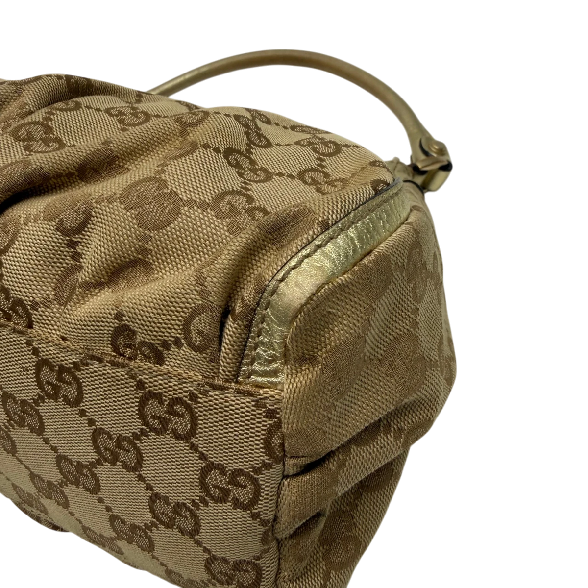 Gucci Schultertasche D-Ring monogram beige – Ecken im Detail