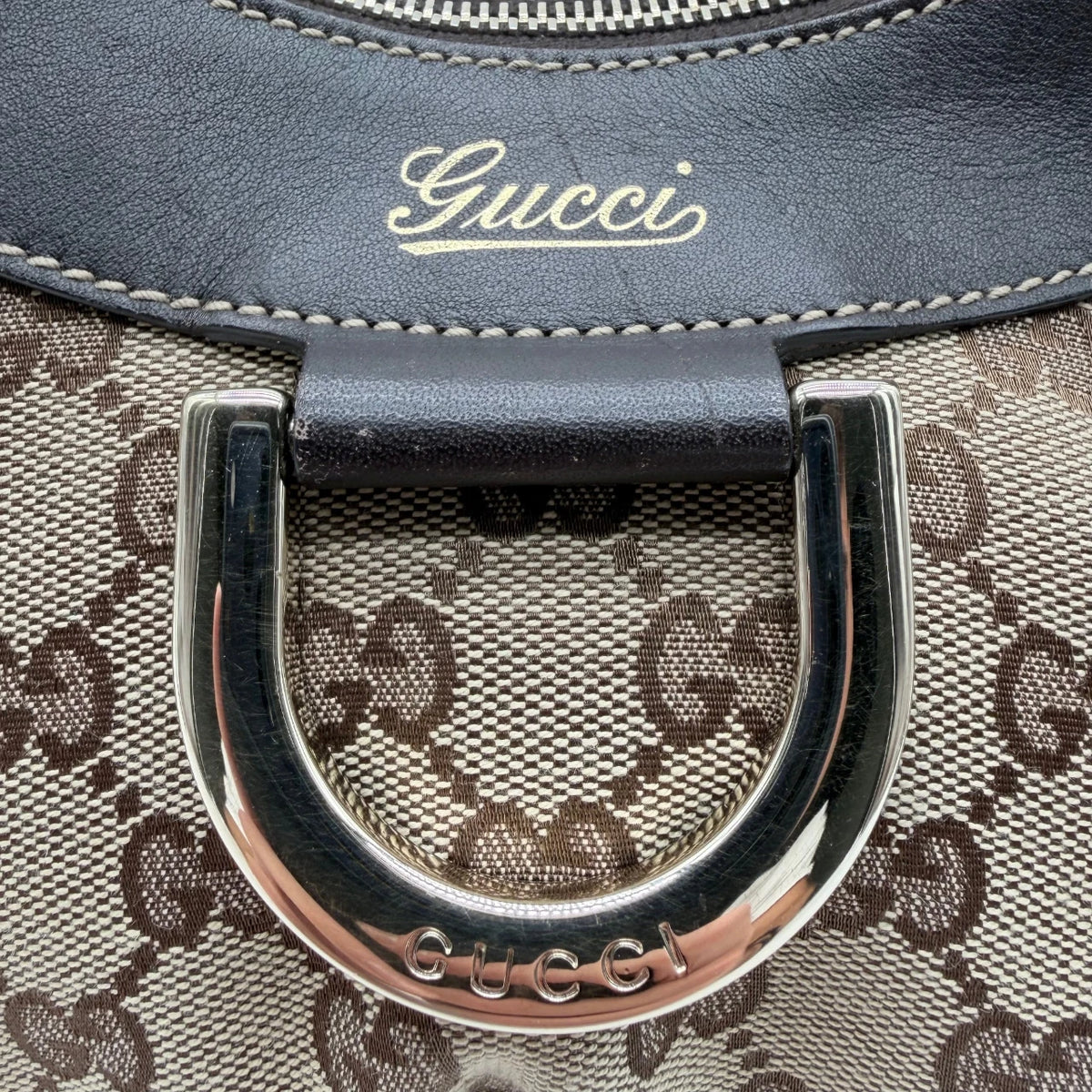 Gucci Schultertasche D-Ring monogram beige