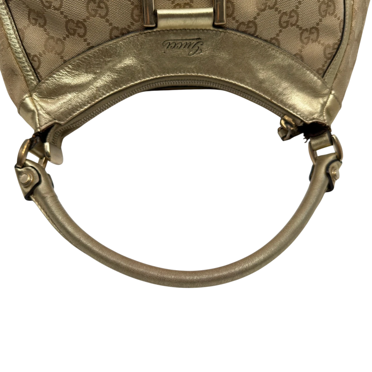Gucci Schultertasche D-Ring monogram beige – Henkel im Detail
