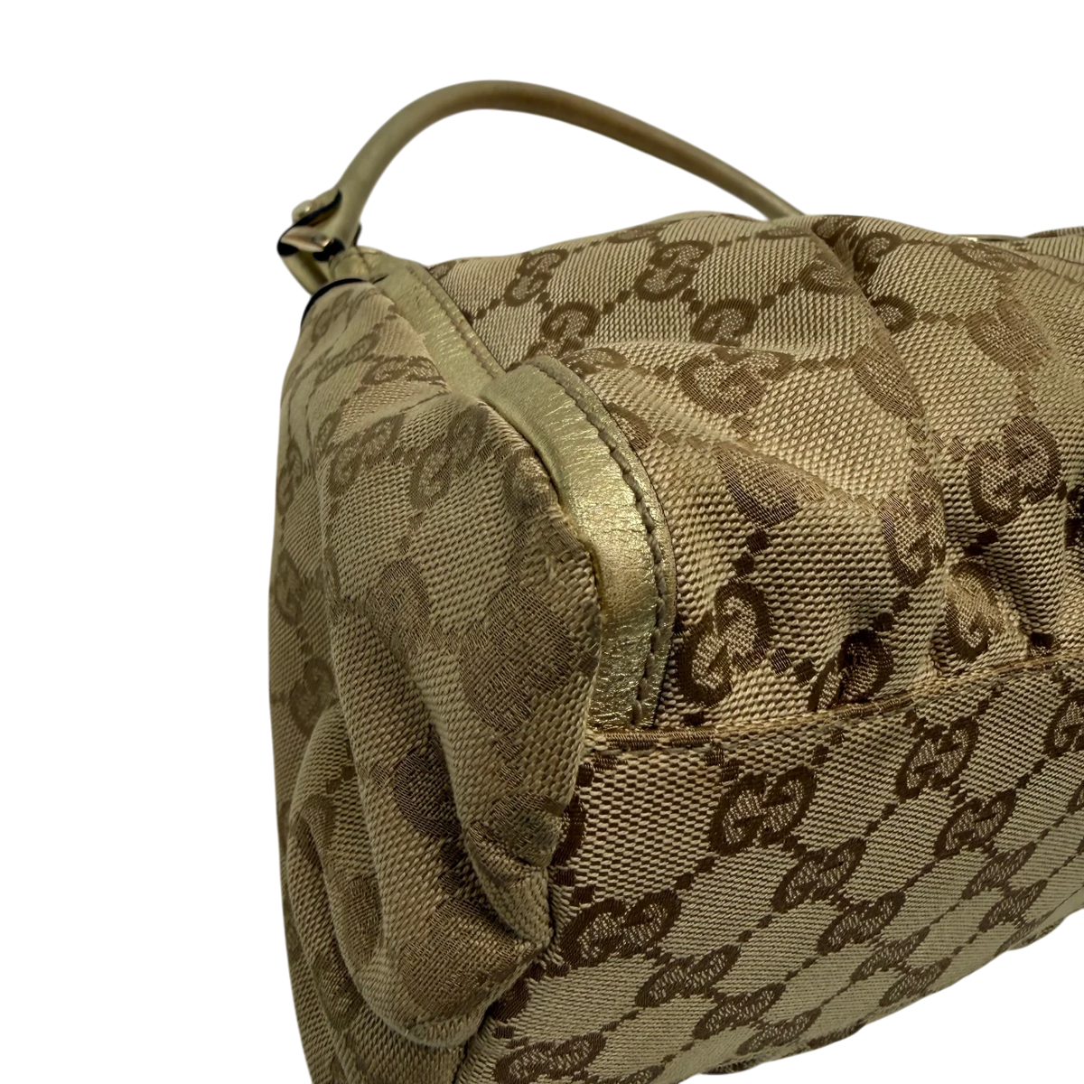 Gucci Schultertasche D-Ring monogram beige – Ecken im Detail