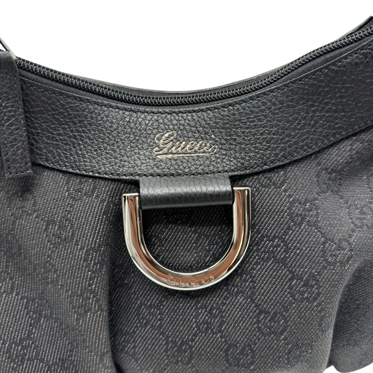 Gucci Schultertasche D-Ring monogram dunkelgrau