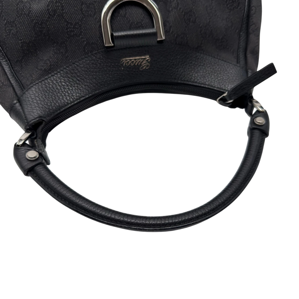 Gucci Schultertasche D-Ring monogram dunkelgrau