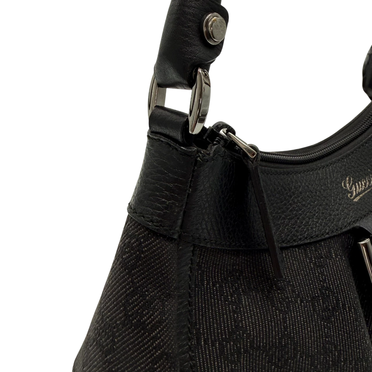 Gucci Schultertasche D-Ring monogram dunkelgrau