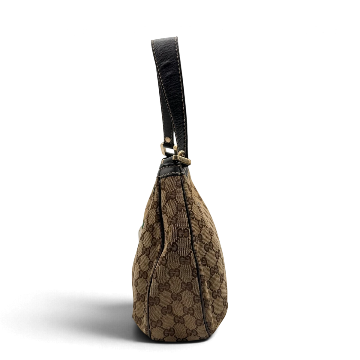 Gucci Schultertasche GG Web Hobo monogram beige – Seitenansicht