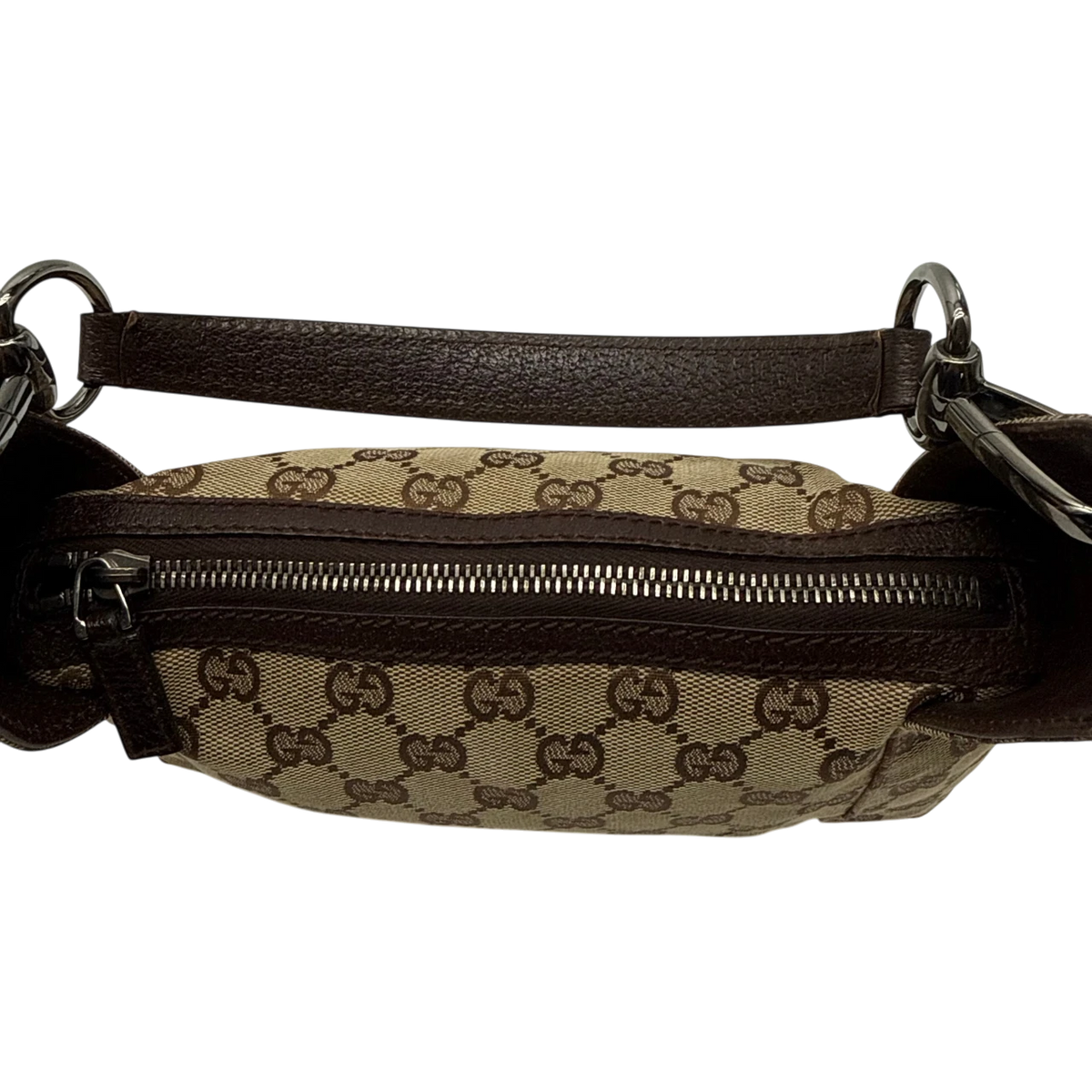 Gucci Schultertasche Hobo monogram beige – Beschläge im Detail