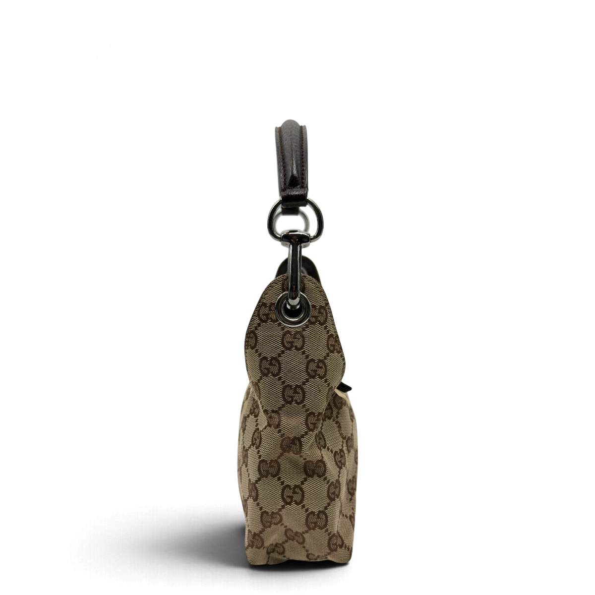 Gucci Schultertasche Hobo monogram beige – Seitenansicht