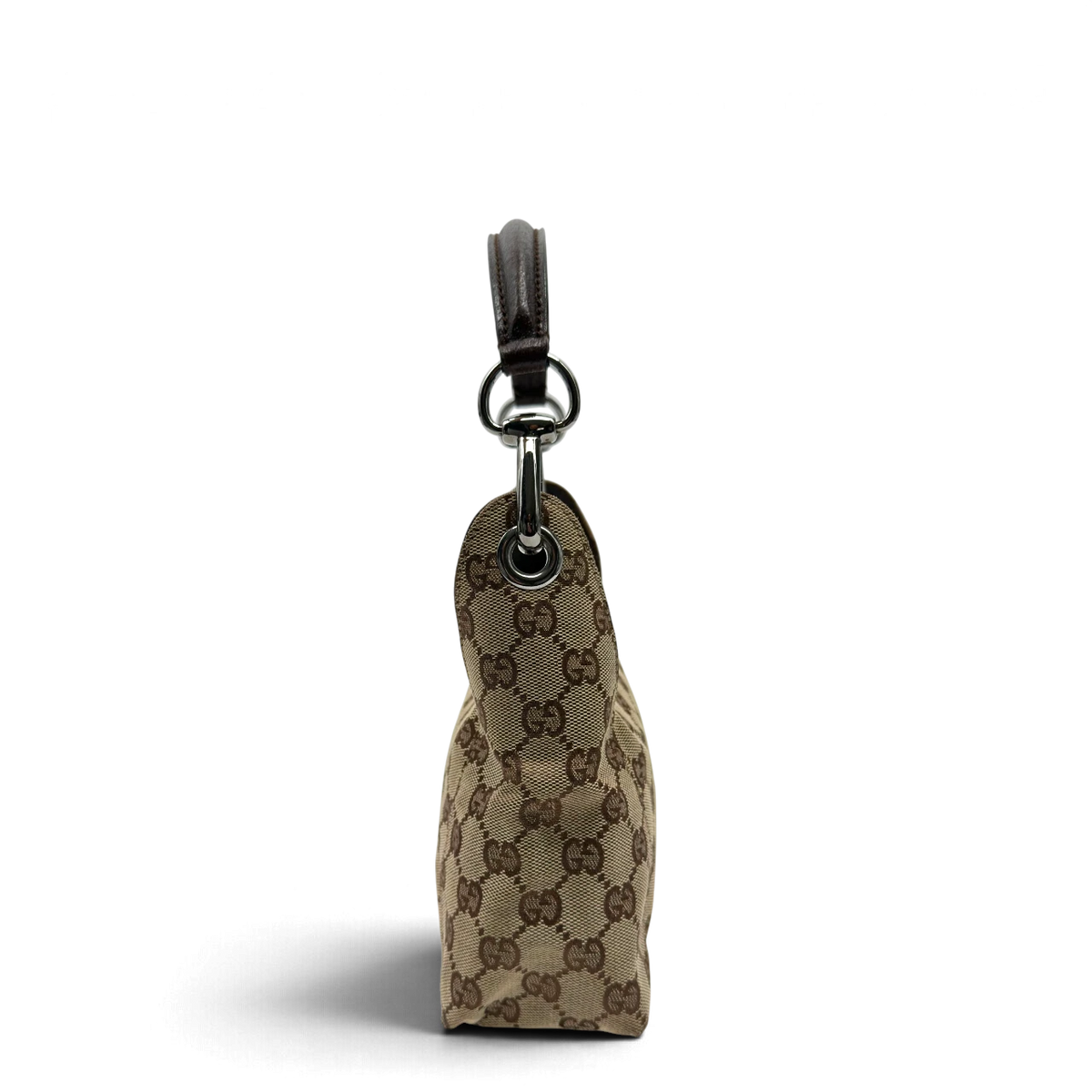 Gucci Schultertasche Hobo monogram beige – Seitenansicht