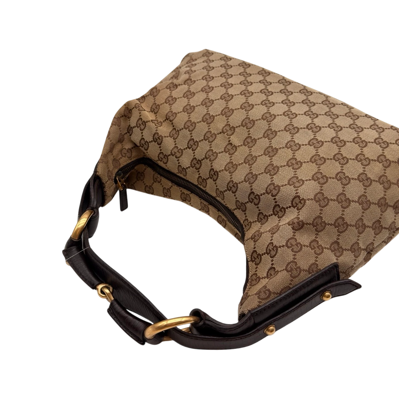 Gucci Schultertasche Horsebit Hobo large monogram beige