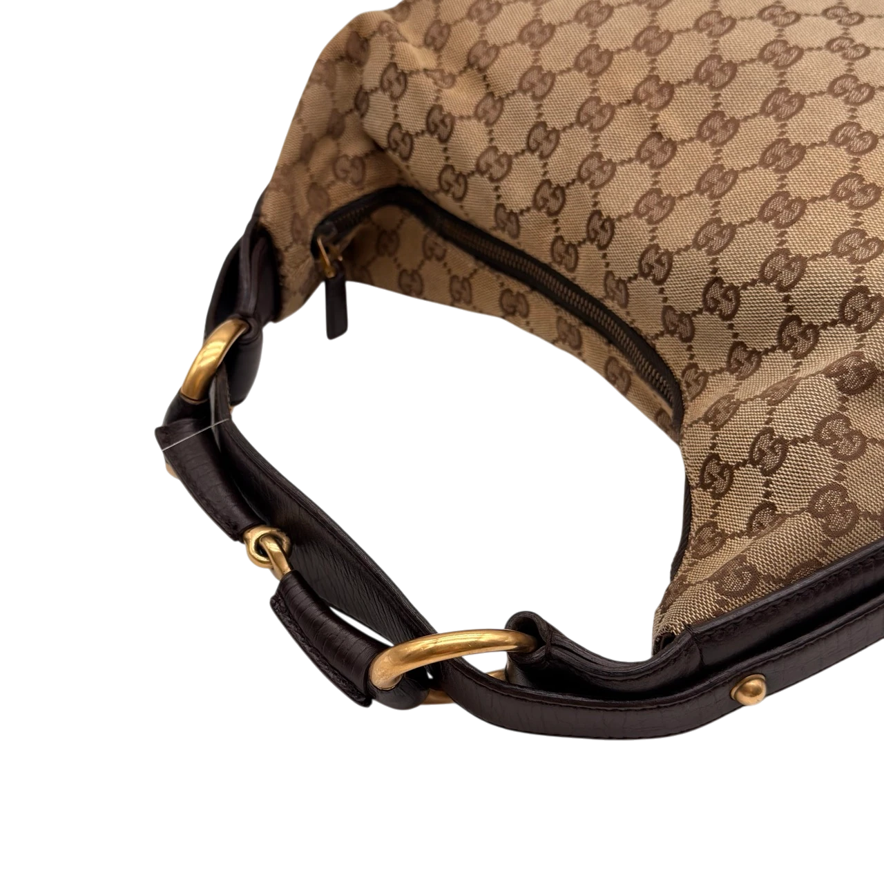 Gucci Schultertasche Horsebit Hobo large monogram beige