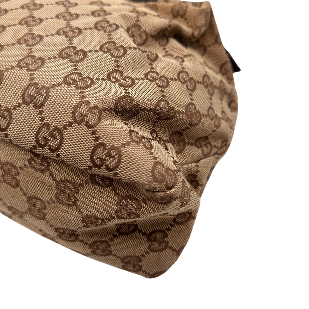 Gucci Schultertasche Horsebit Hobo large monogram beige