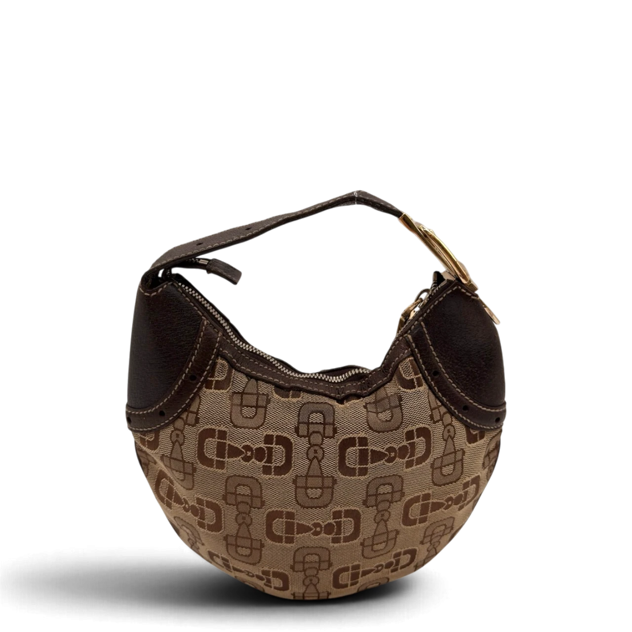 Gucci Schultertasche Horsebit Mini Hobo beige & braun