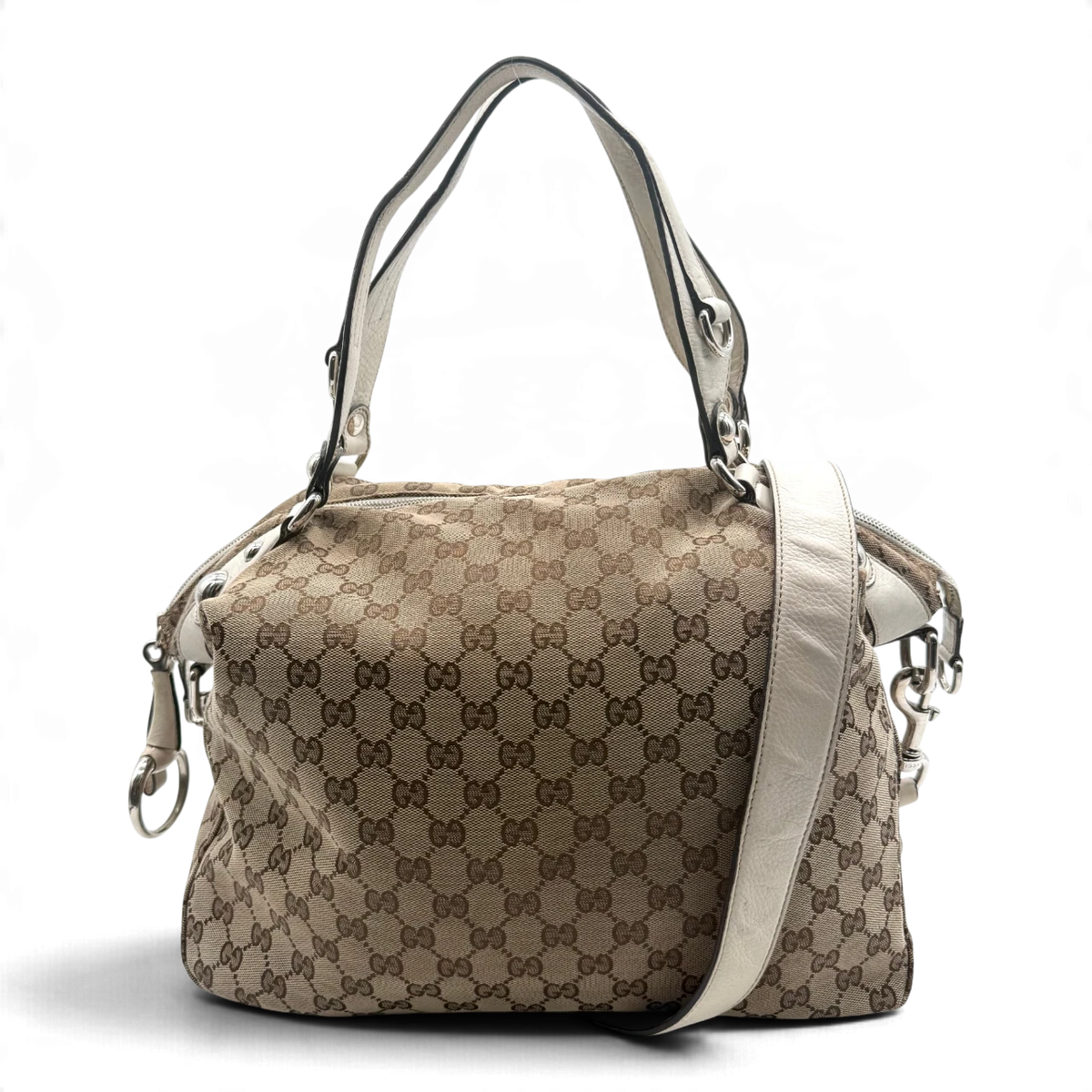 Gucci Schultertasche Icon Bit monogram beige – Gesamtansicht