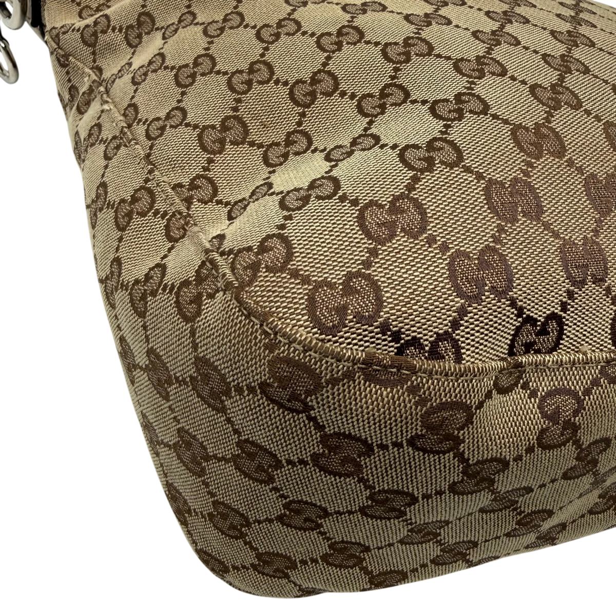 Gucci Schultertasche Icon Bit monogram beige