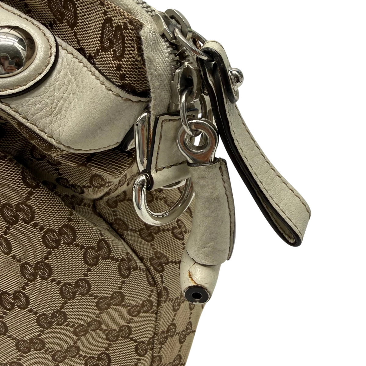 Gucci Schultertasche Icon Bit monogram beige