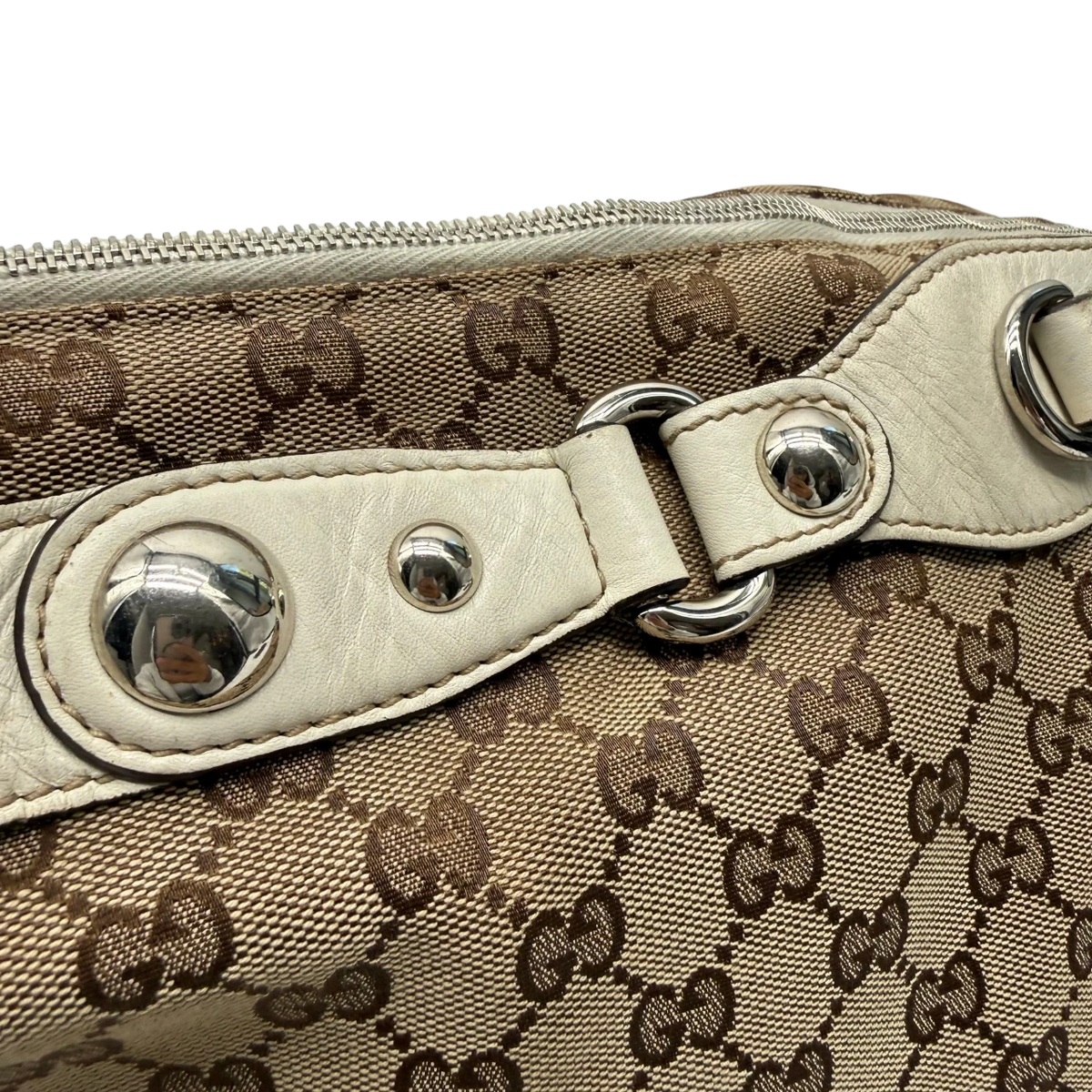 Gucci Schultertasche Icon Bit monogram beige