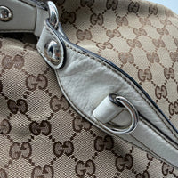 Gucci Schultertasche Icon Bit monogram beige