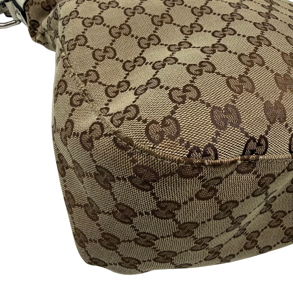 Gucci Schultertasche Icon Bit monogram beige