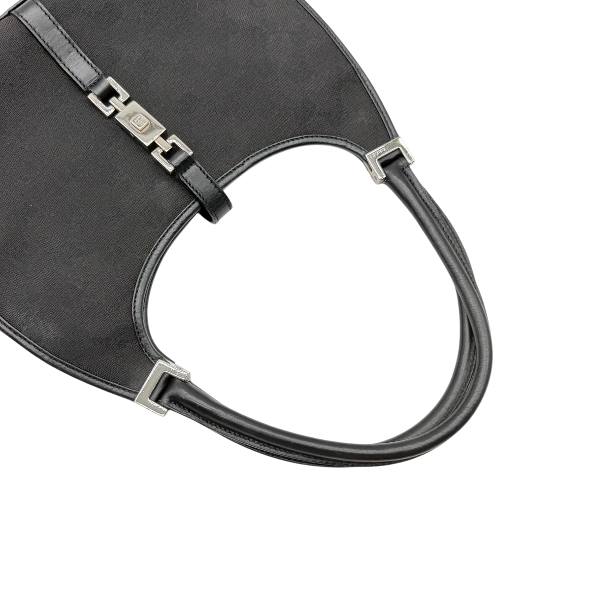 Gucci Schultertasche Jackie small monogram schwarz – Beschläge im Detail
