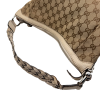 Gucci Schultertasche Marrakech Hobo monogram beige – Schulterriemen im Detail