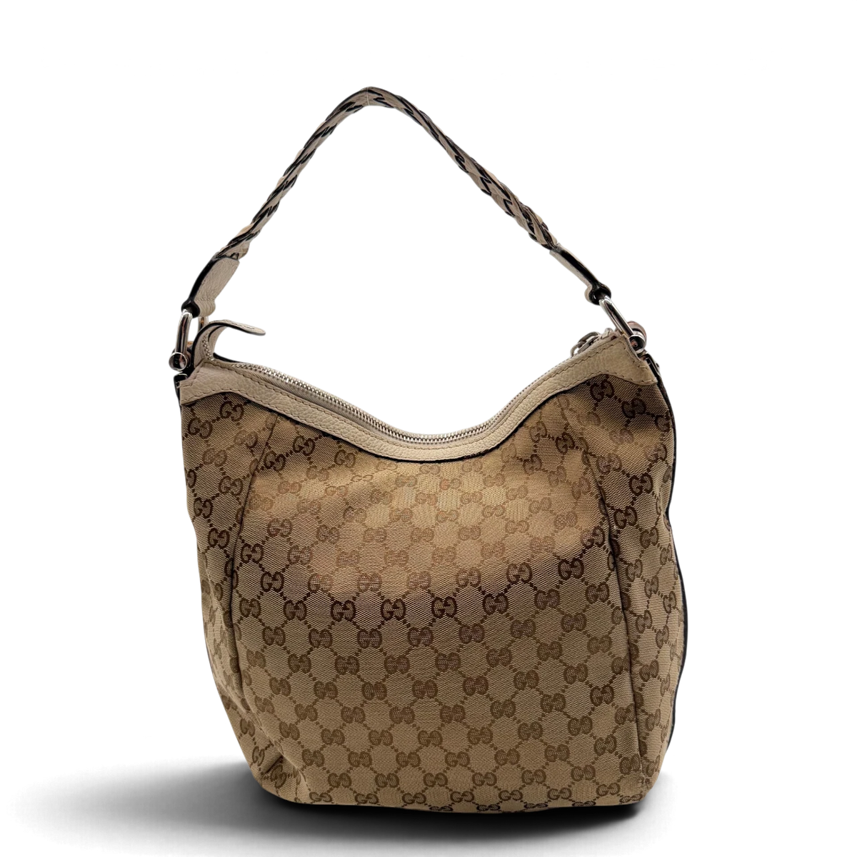Gucci Schultertasche Marrakech Hobo monogram beige – Gesamtansicht