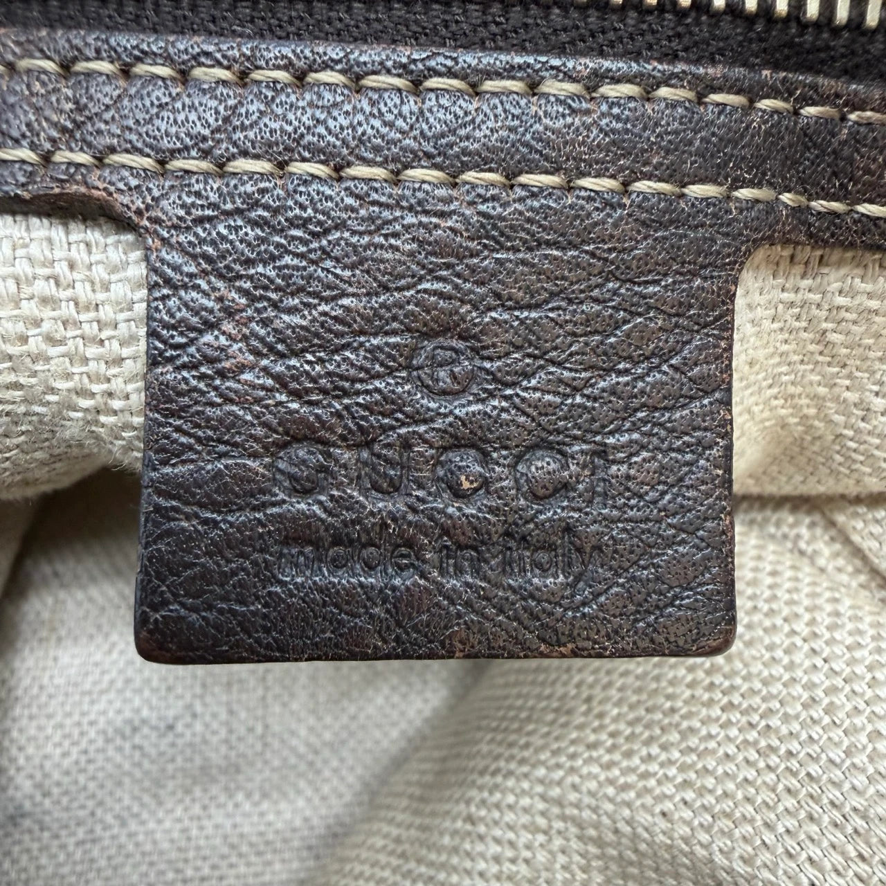 Gucci Schultertasche New Jackie Tassel Bamboo monogram beige