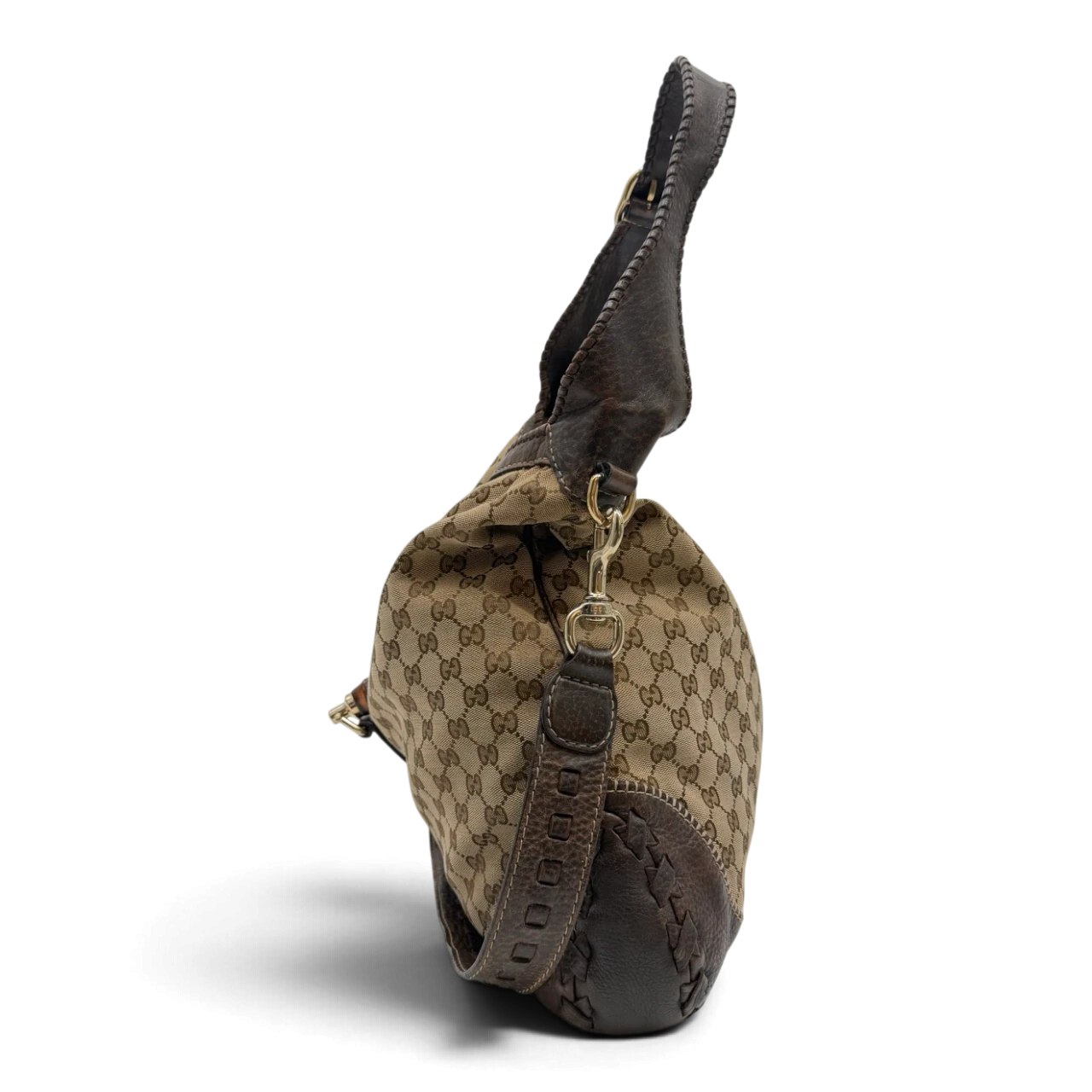 Gucci Schultertasche New Jackie Tassel Bamboo monogram beige