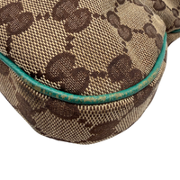 Gucci Schultertasche New Jackie monogram beige – Gebrauchsspuren: abgeriebene Paspel