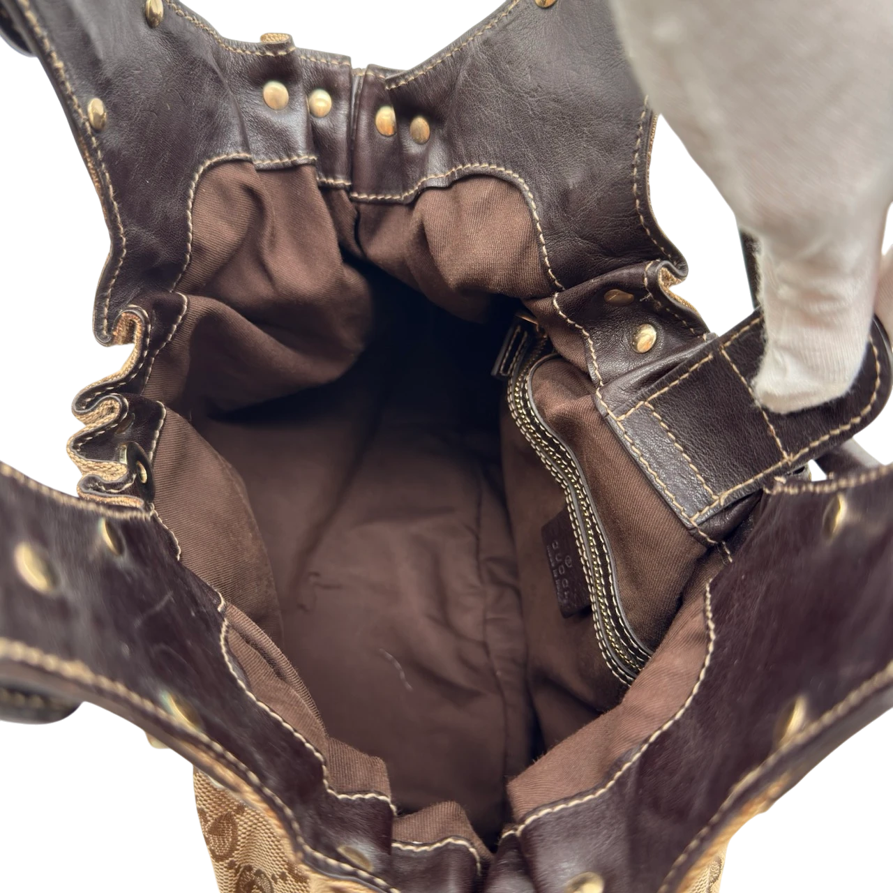 Gucci Schultertasche Pelham Hobo monogram beige