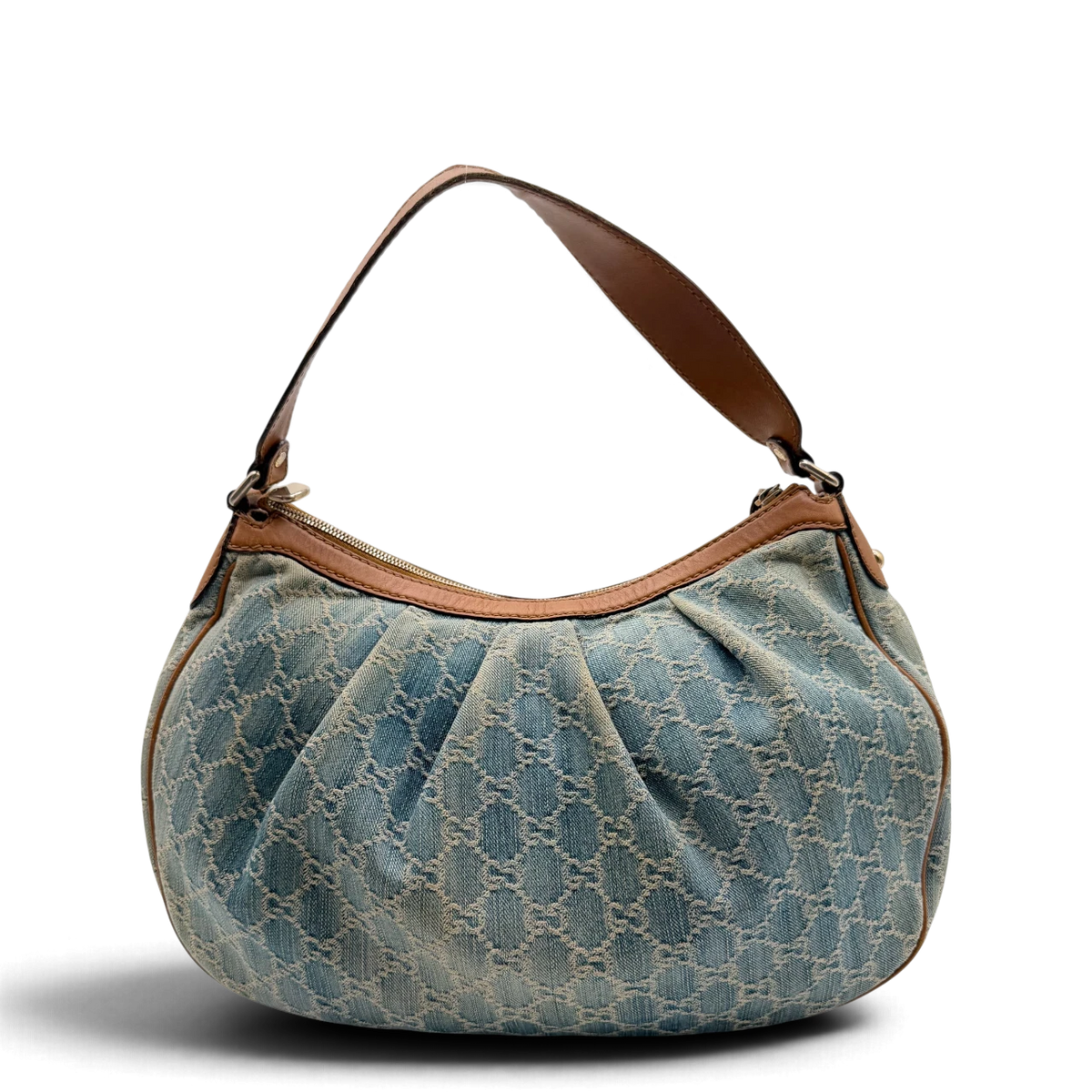 Gucci Schultertasche Sukey One Denim monogram blau – Gesamtansicht