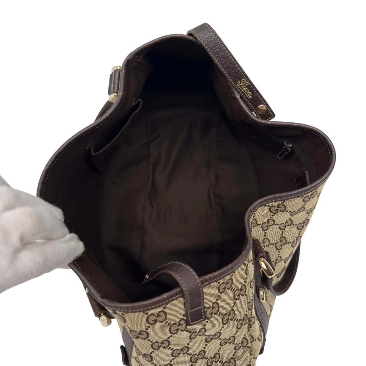 Gucci Shopper Abbey monogram beige – Schulterriemen im Detail