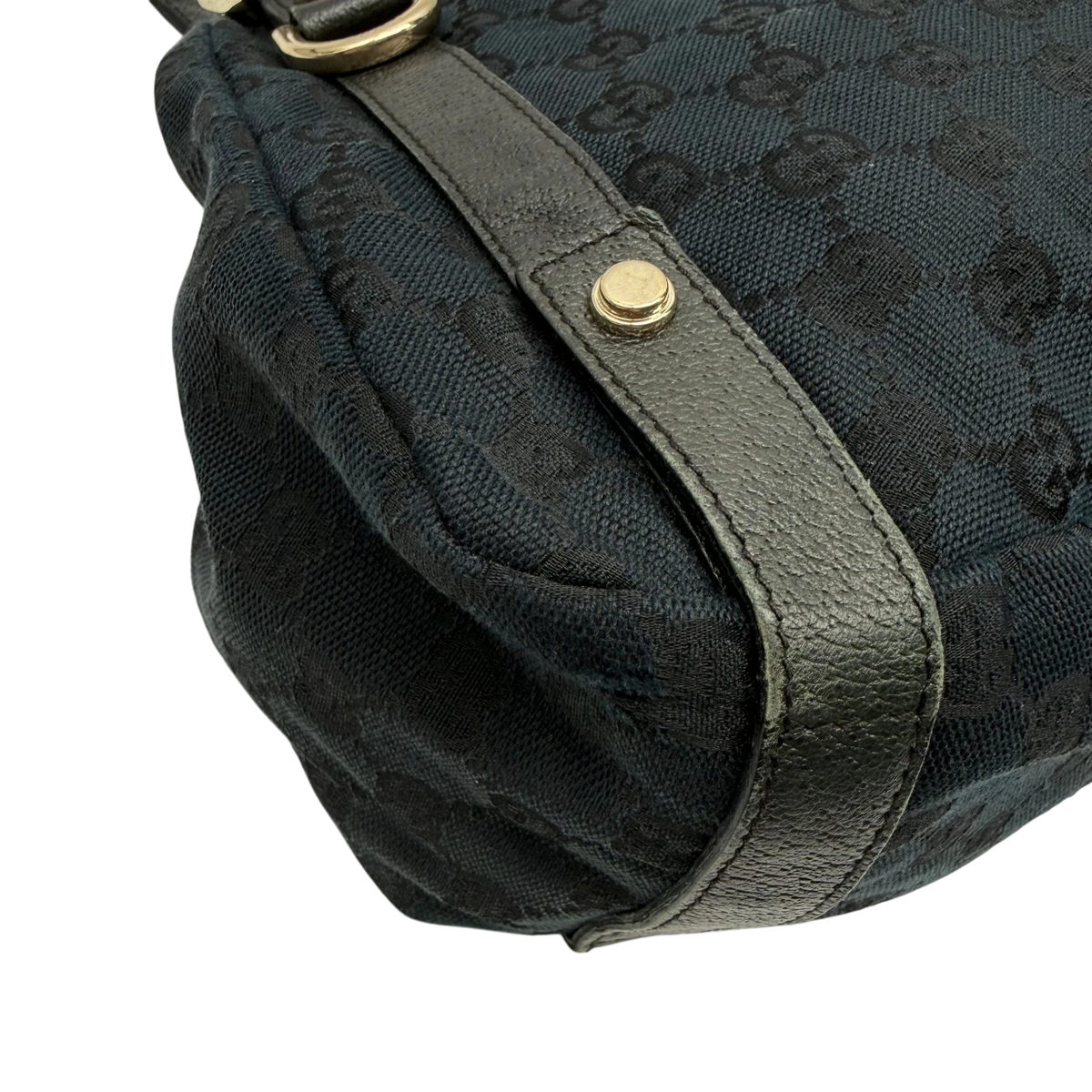 Gucci Shopper Abbey monogram dunkelblau – Ecken im Detail