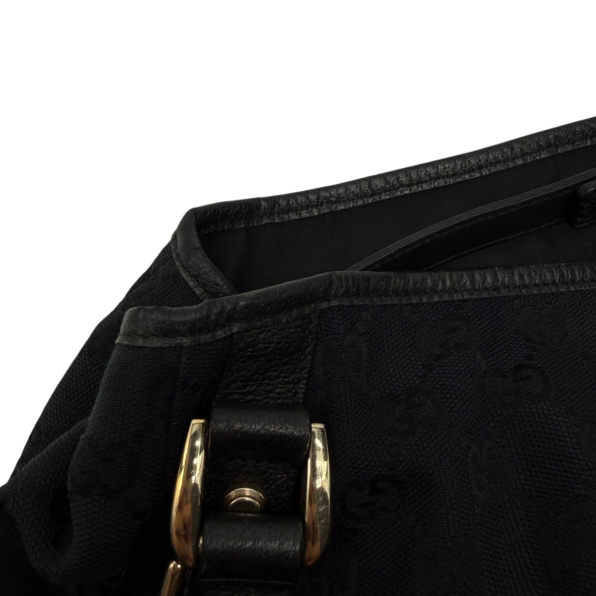 Gucci Shopper Abbey monogram dunkelblau – Beschläge im Detail
