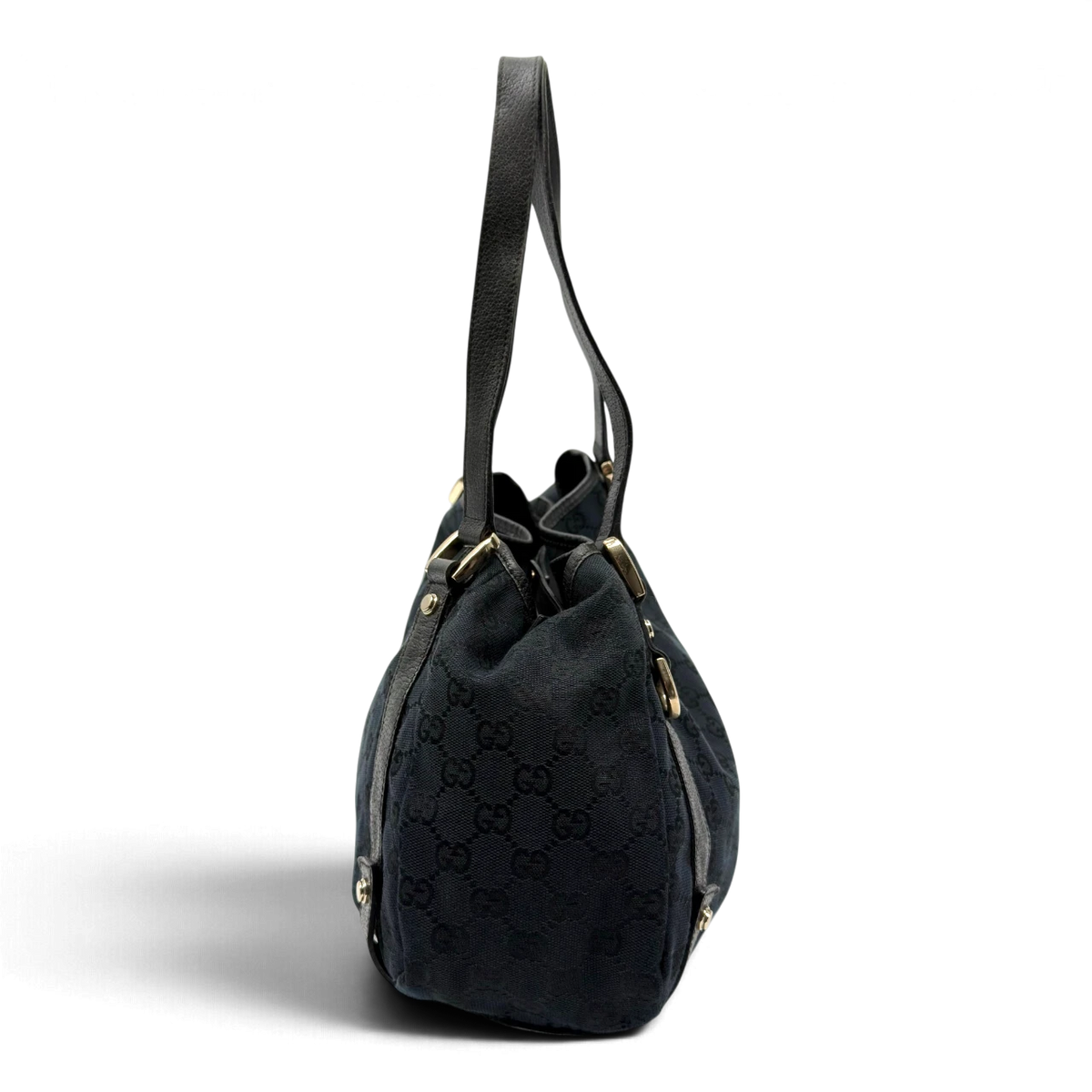 Gucci Shopper Abbey monogram dunkelblau – Seitenansicht