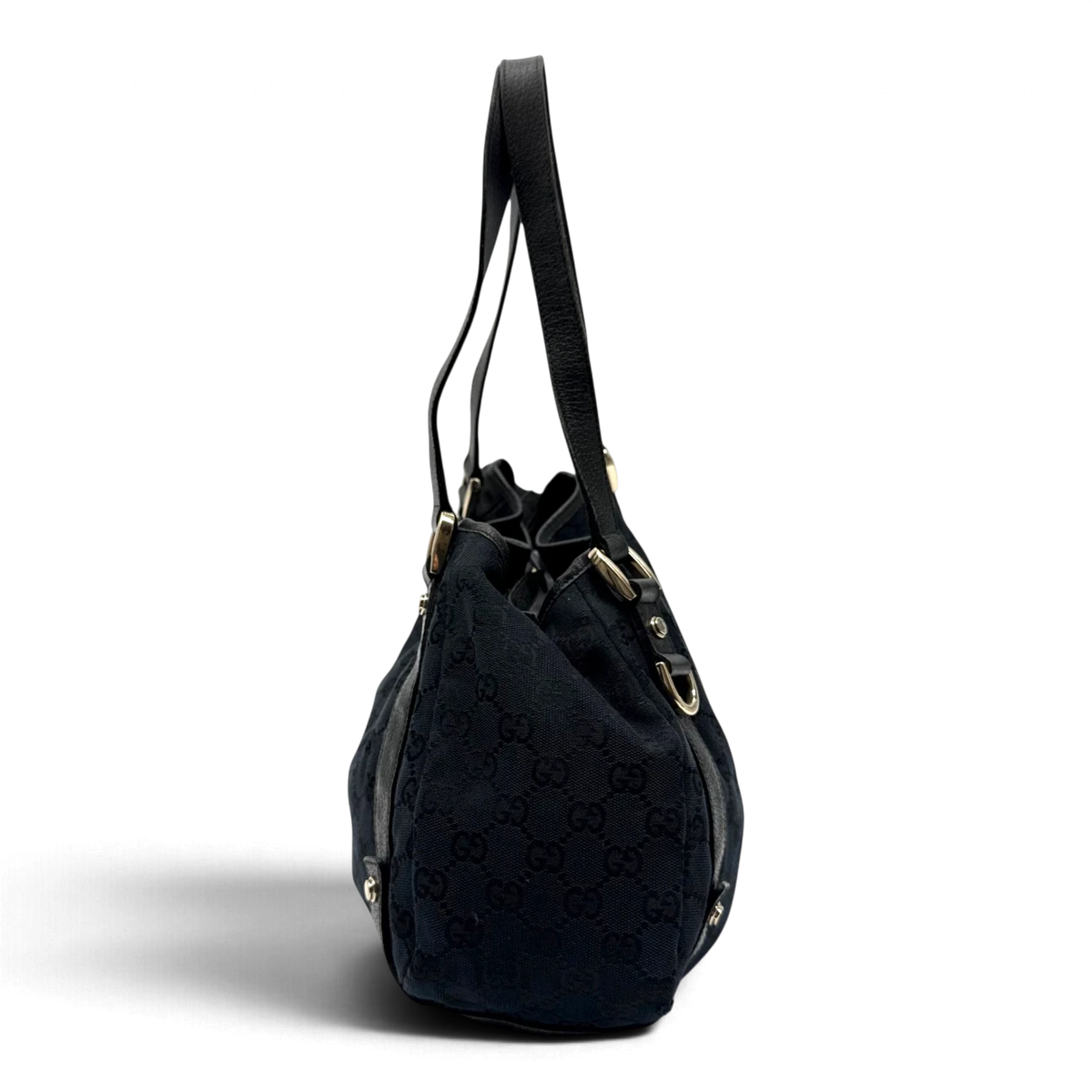 Gucci Shopper Abbey monogram dunkelblau – Seitenansicht