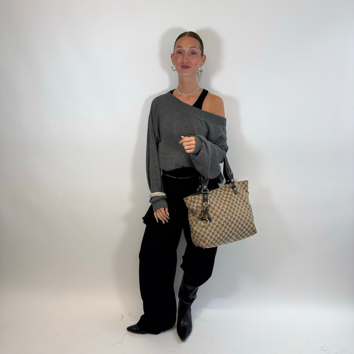 Gucci Shopper Horsebit Icon Bit monogram beige