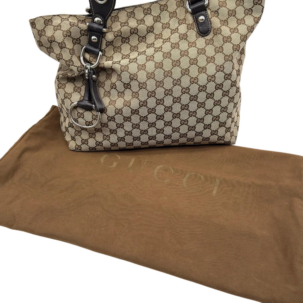 Gucci Shopper Horsebit Icon Bit monogram beige