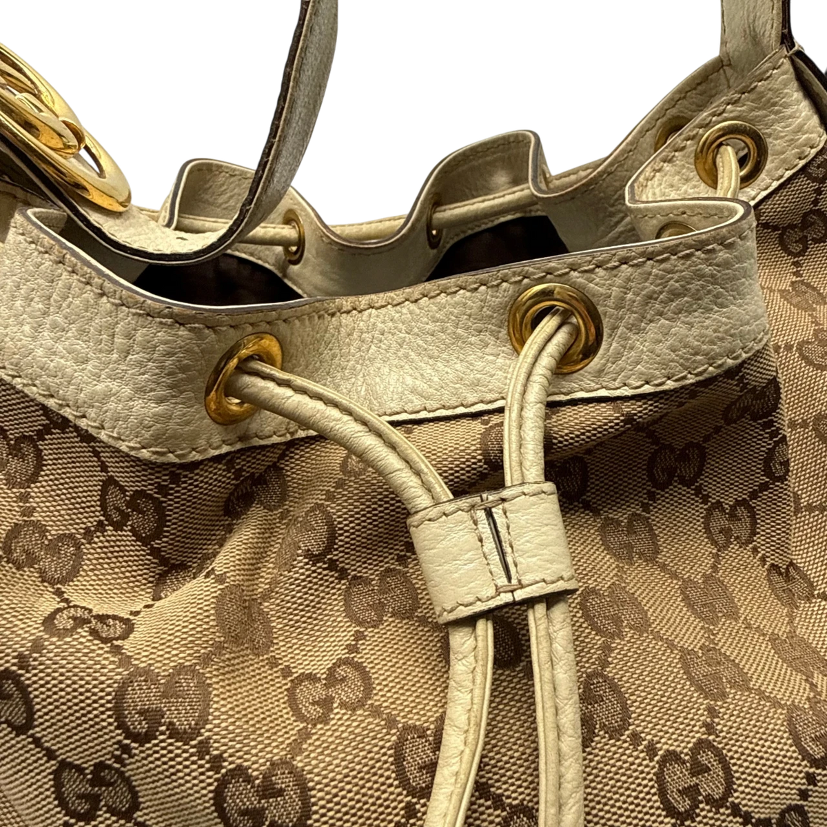 Gucci Shopper Peggy large monogram beige – Beschläge im Detail