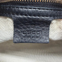 Gucci Shopper Soho mit Umhängekette aus Leder schwarz – Innenetikett im Detail