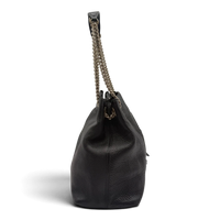 Gucci Shopper Soho mit Umhängekette aus Leder schwarz – Seitenansicht