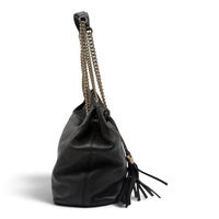 Gucci Shopper Soho mit Umhängekette aus Leder schwarz – Seitenansicht