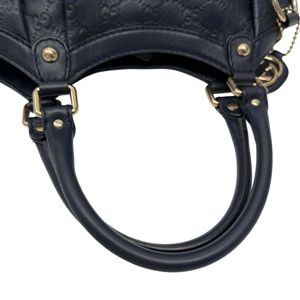 Gucci Shopper Sukey aus Leder monogram dunkelblau