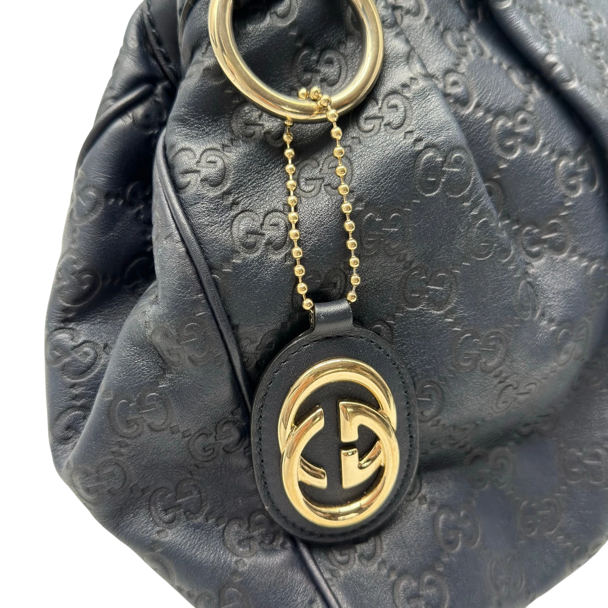 Gucci Shopper Sukey aus Leder monogram dunkelblau
