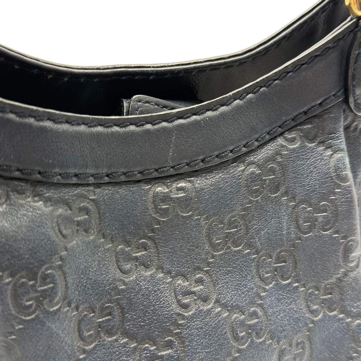 Gucci Shopper Sukey aus Leder monogram dunkelblau